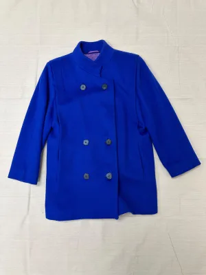 Vintage 80s Double Button London Fog Cobalt Blue Coat | Size Large