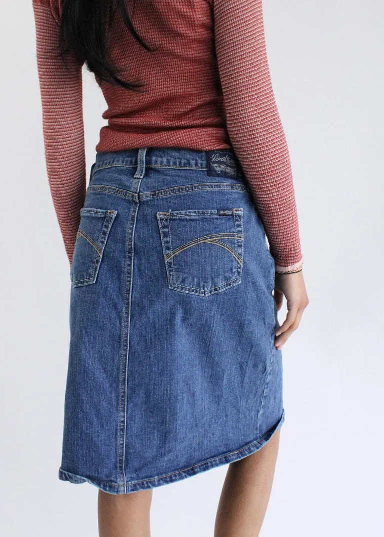 Vintage Denim Midi Skirt J0151