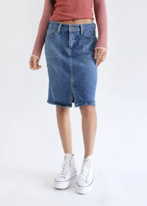 Vintage Denim Midi Skirt J0151