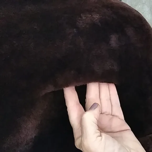 Vintage Faux Fur Mink Jacket Coat Indie Sleaze Brown Plush