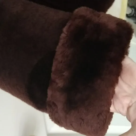Vintage Faux Fur Mink Jacket Coat Indie Sleaze Brown Plush