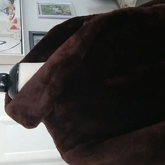 Vintage Faux Fur Mink Jacket Coat Indie Sleaze Brown Plush