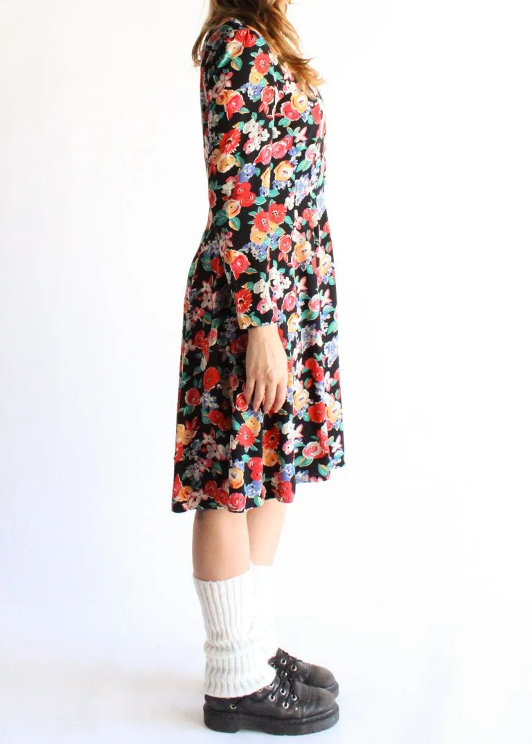 Vintage Floral Dress D0072