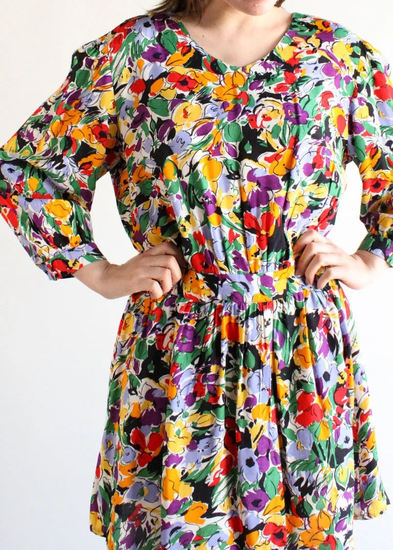 Vintage Floral Dress D0351