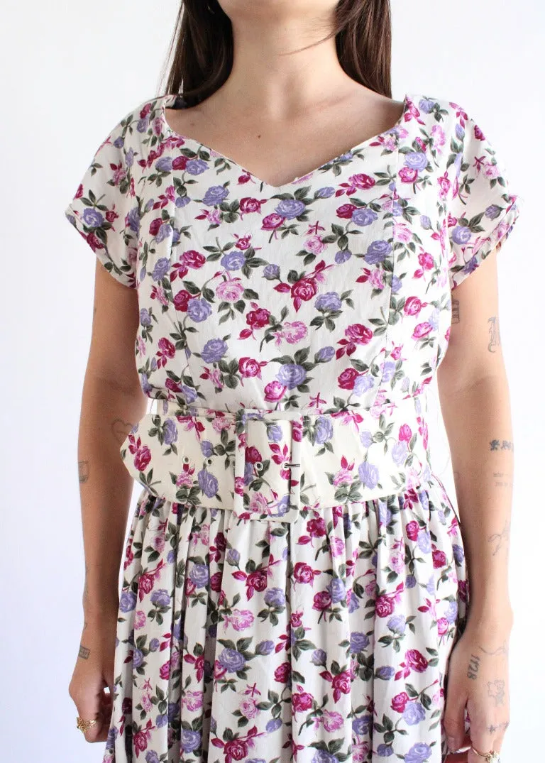 Vintage Floral Dress D0362
