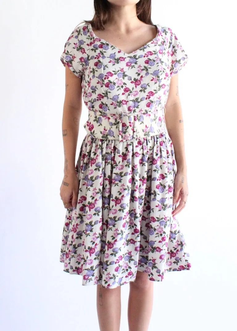 Vintage Floral Dress D0362