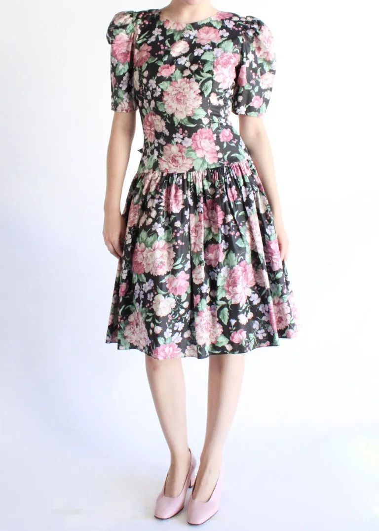 Vintage Floral Dress D0450
