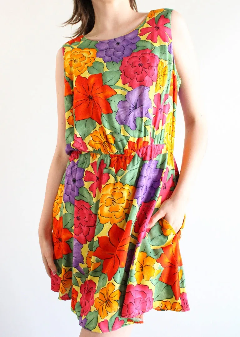 Vintage Floral Dress D0477