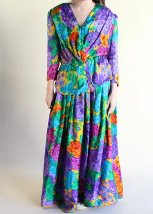 Vintage Floral Shirt & Skirt Set D0226