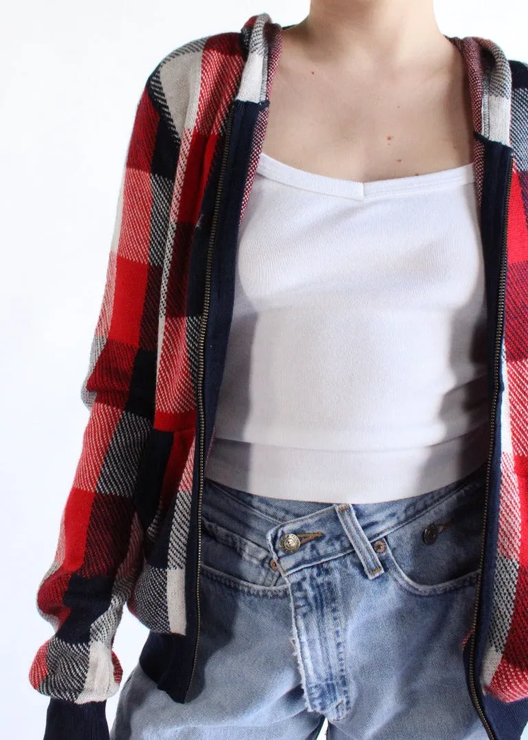 Vintage Plaid Knit Sweater S0683