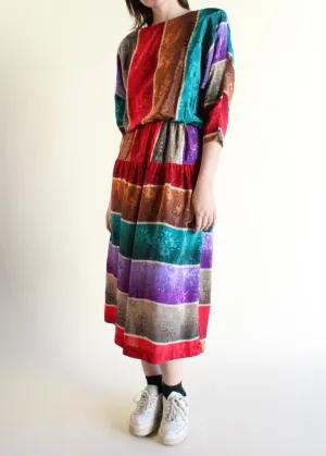 Vintage Striped Dress D0371