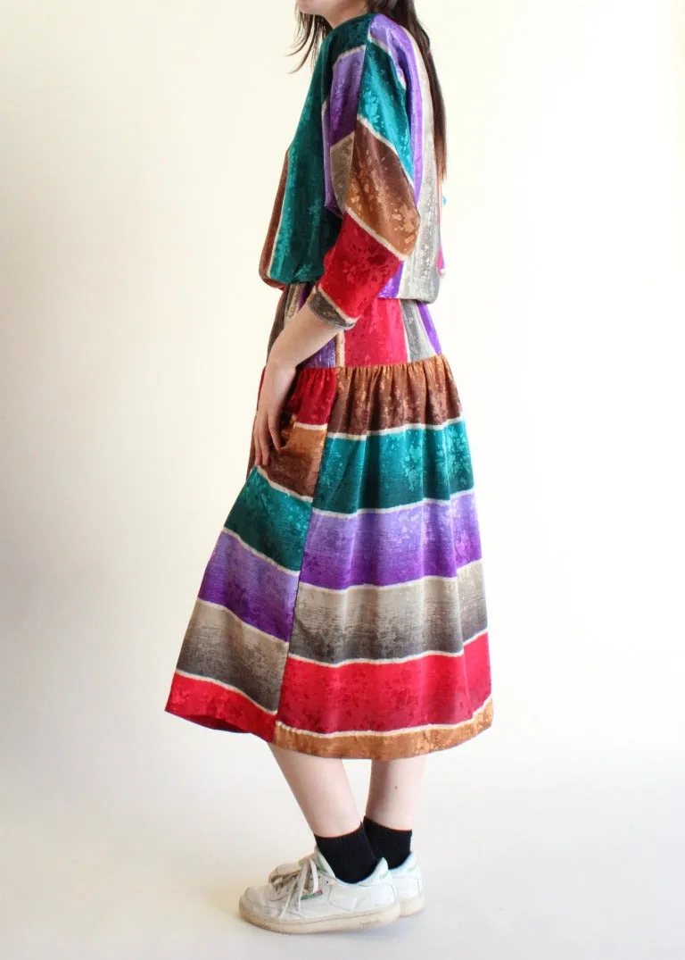 Vintage Striped Dress D0371