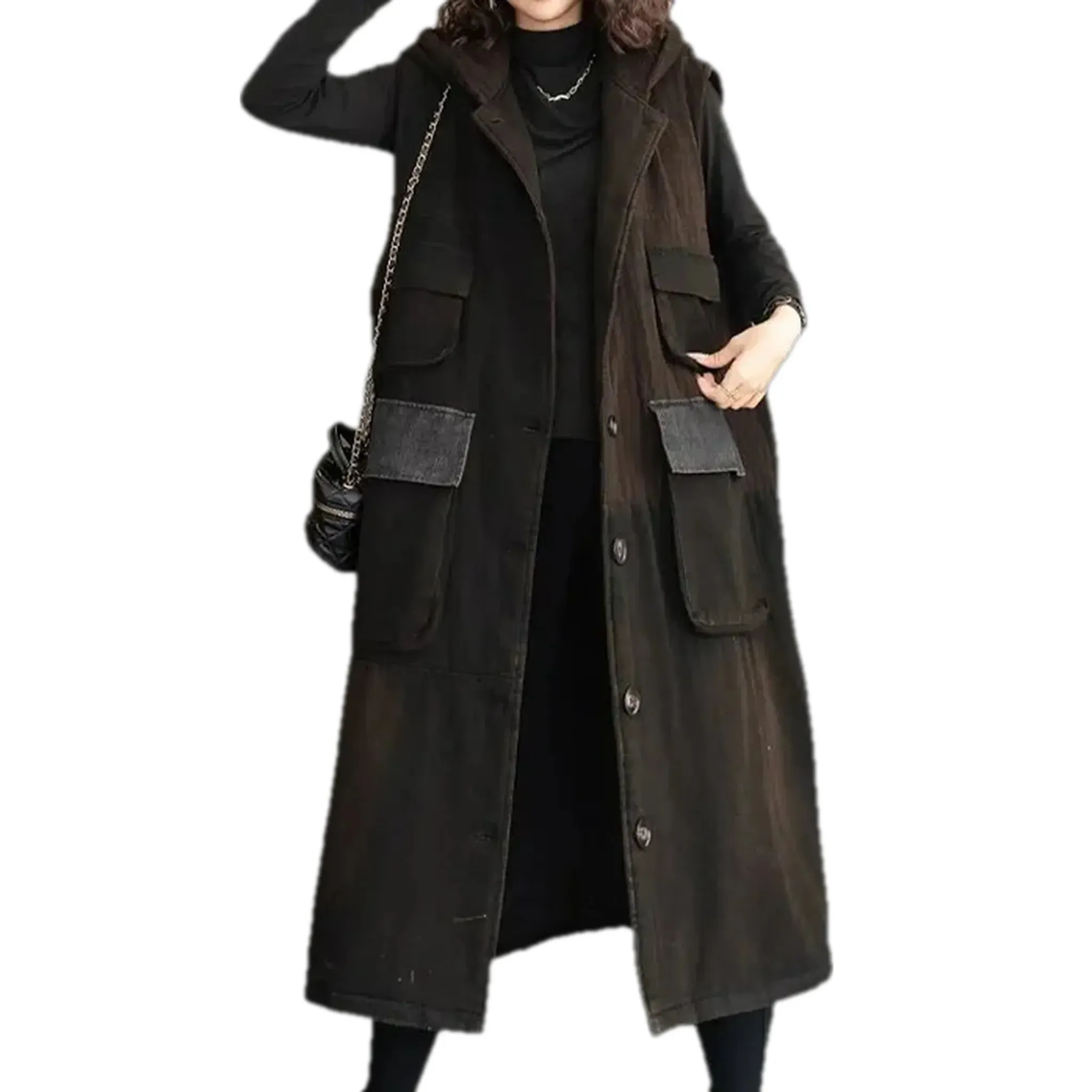 Vintage style denim coat for women