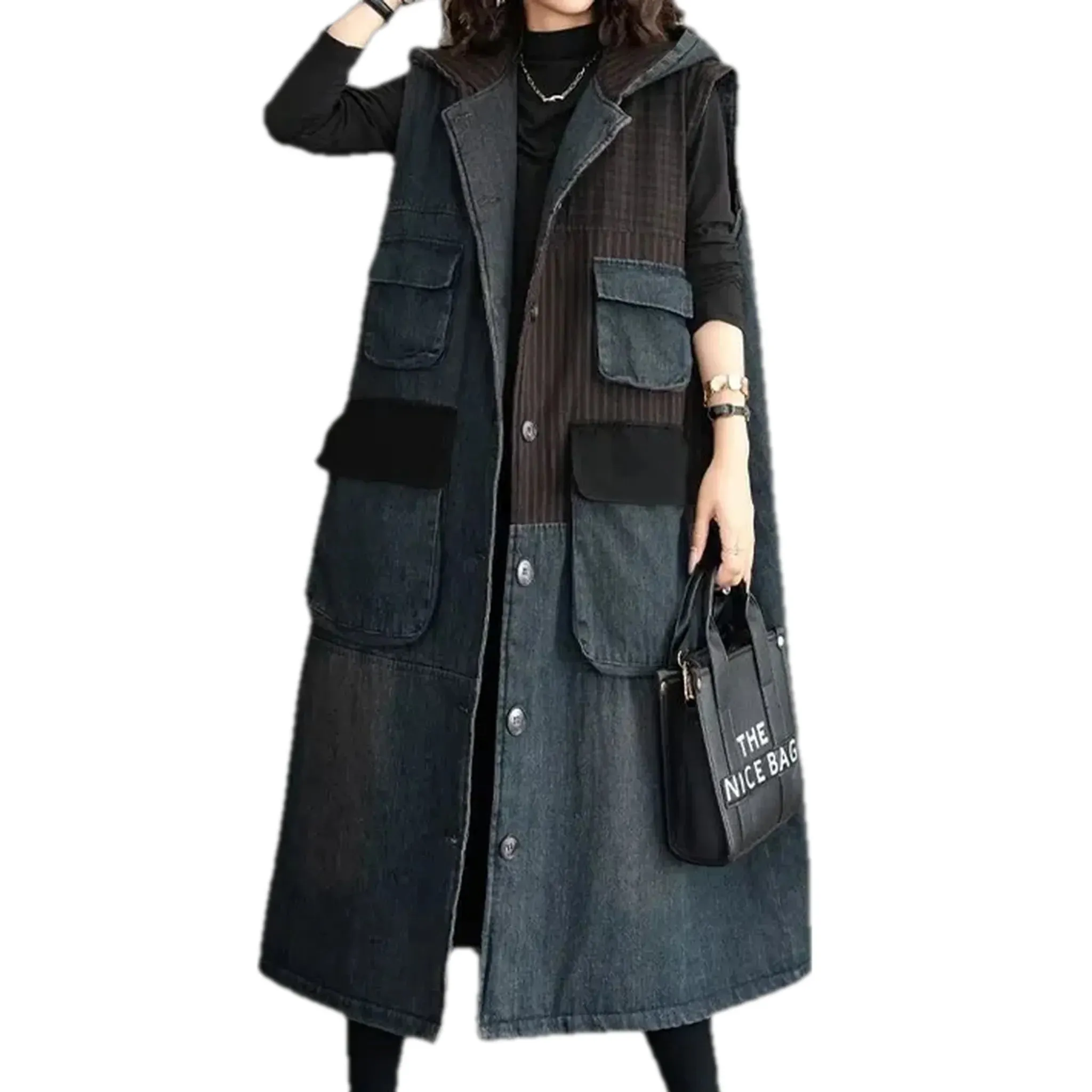 Vintage style denim coat for women