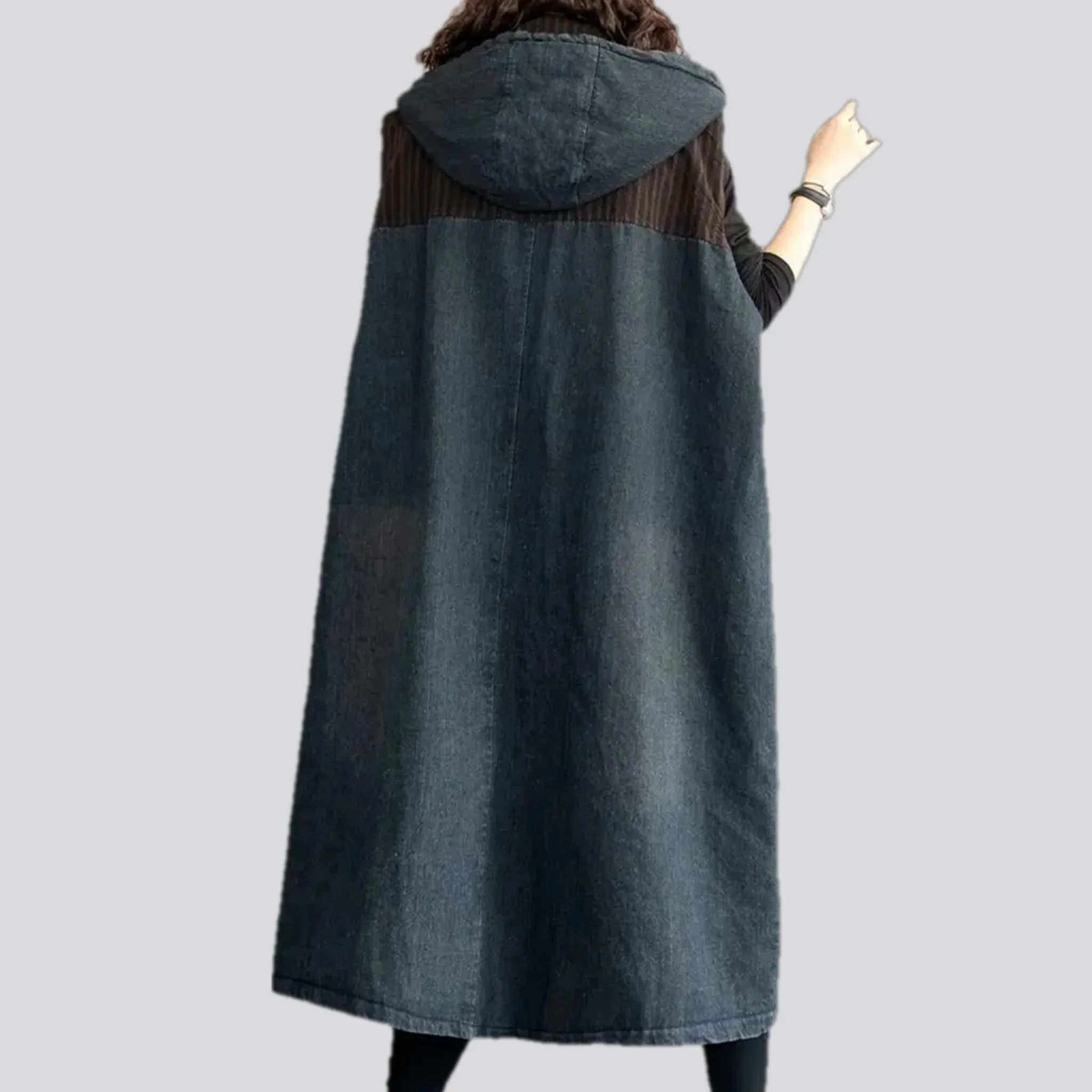 Vintage style denim coat for women