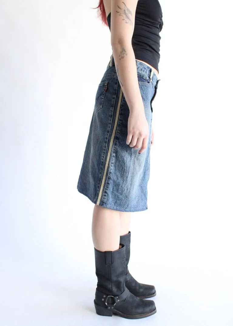 Vintage Y2K Denim Midi Skirt J0027