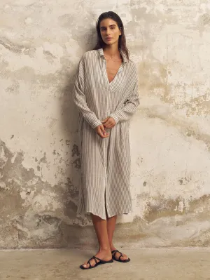 Voyage Shirt Dress Black Stripes