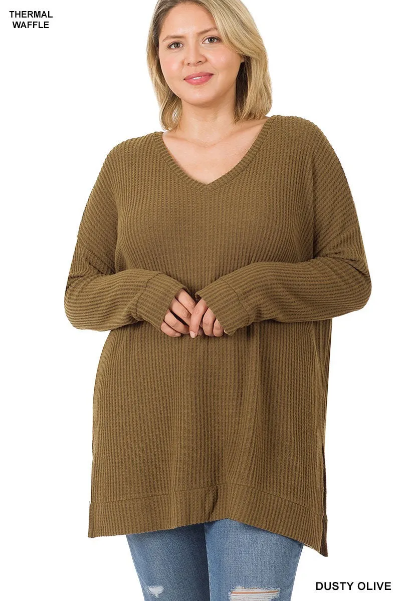 Waffle Knit Sweater in Midnight Blue