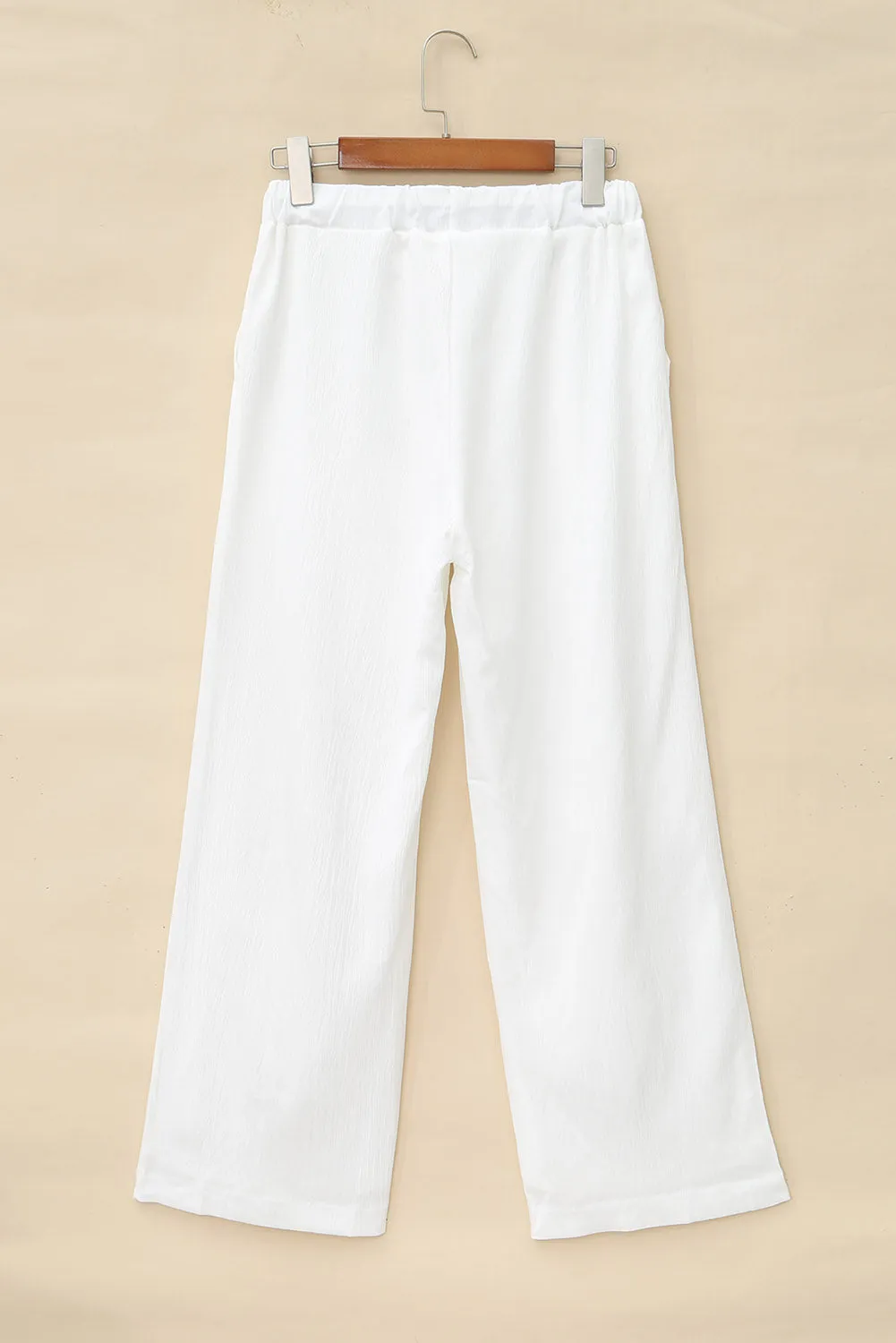 Waist Crinkled Wide Leg Pants
