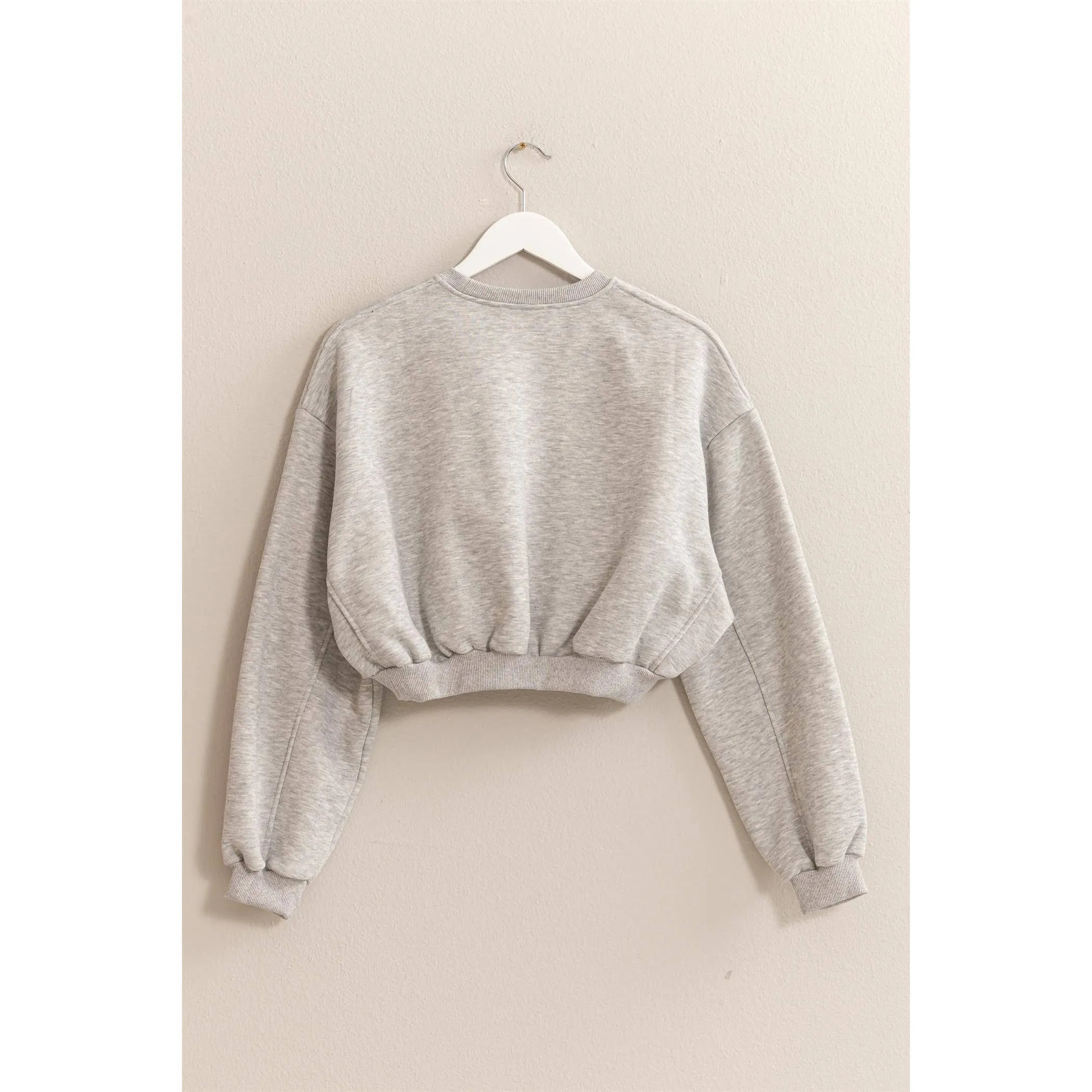 Washed French Terry Cropped HYFVE Sweatshirt: Charcoal