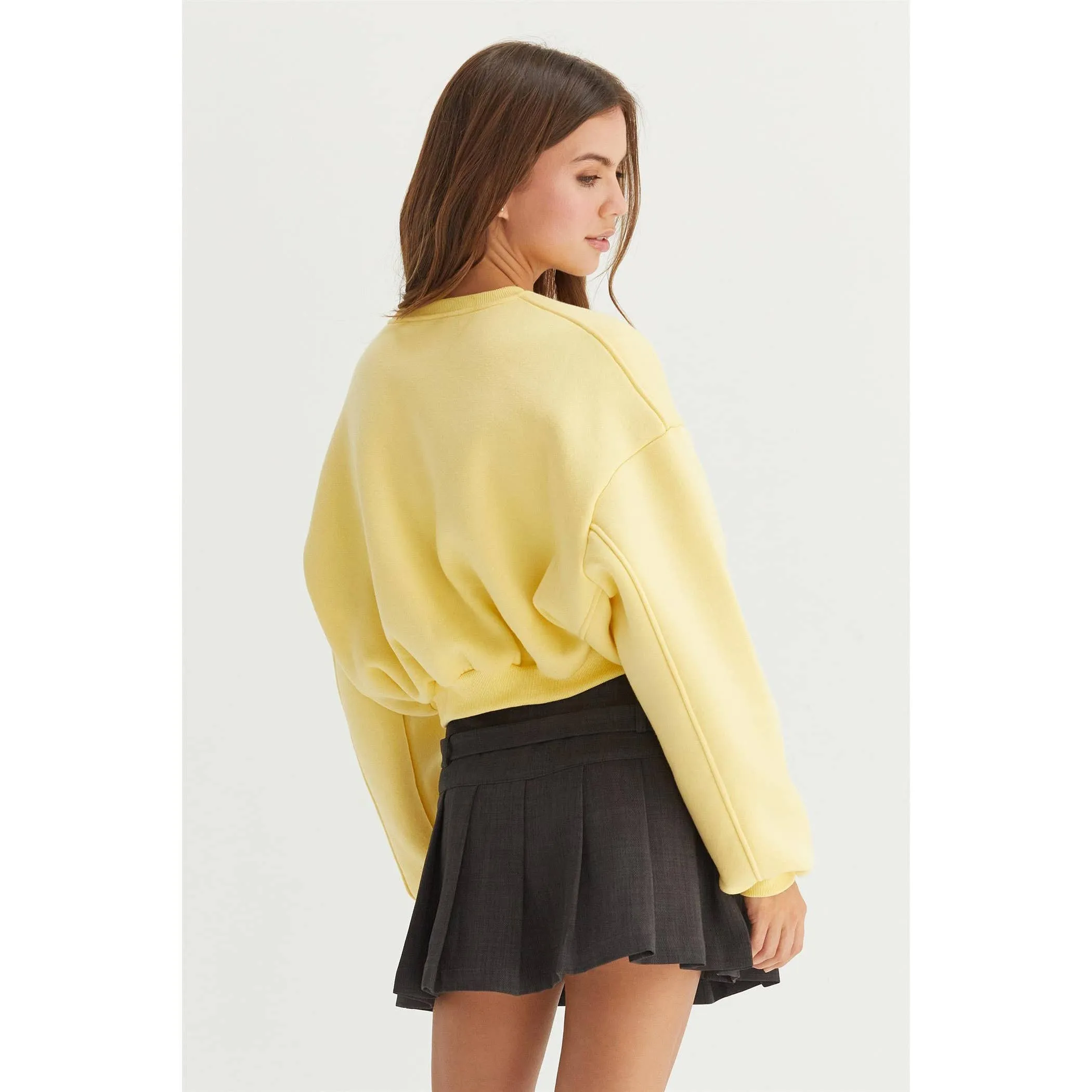 Washed French Terry Cropped HYFVE Sweatshirt: Charcoal