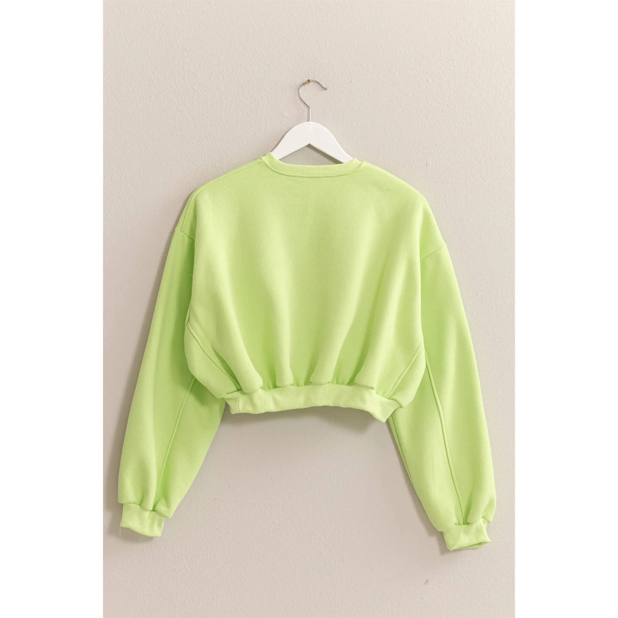 Washed French Terry Cropped HYFVE Sweatshirt: Charcoal