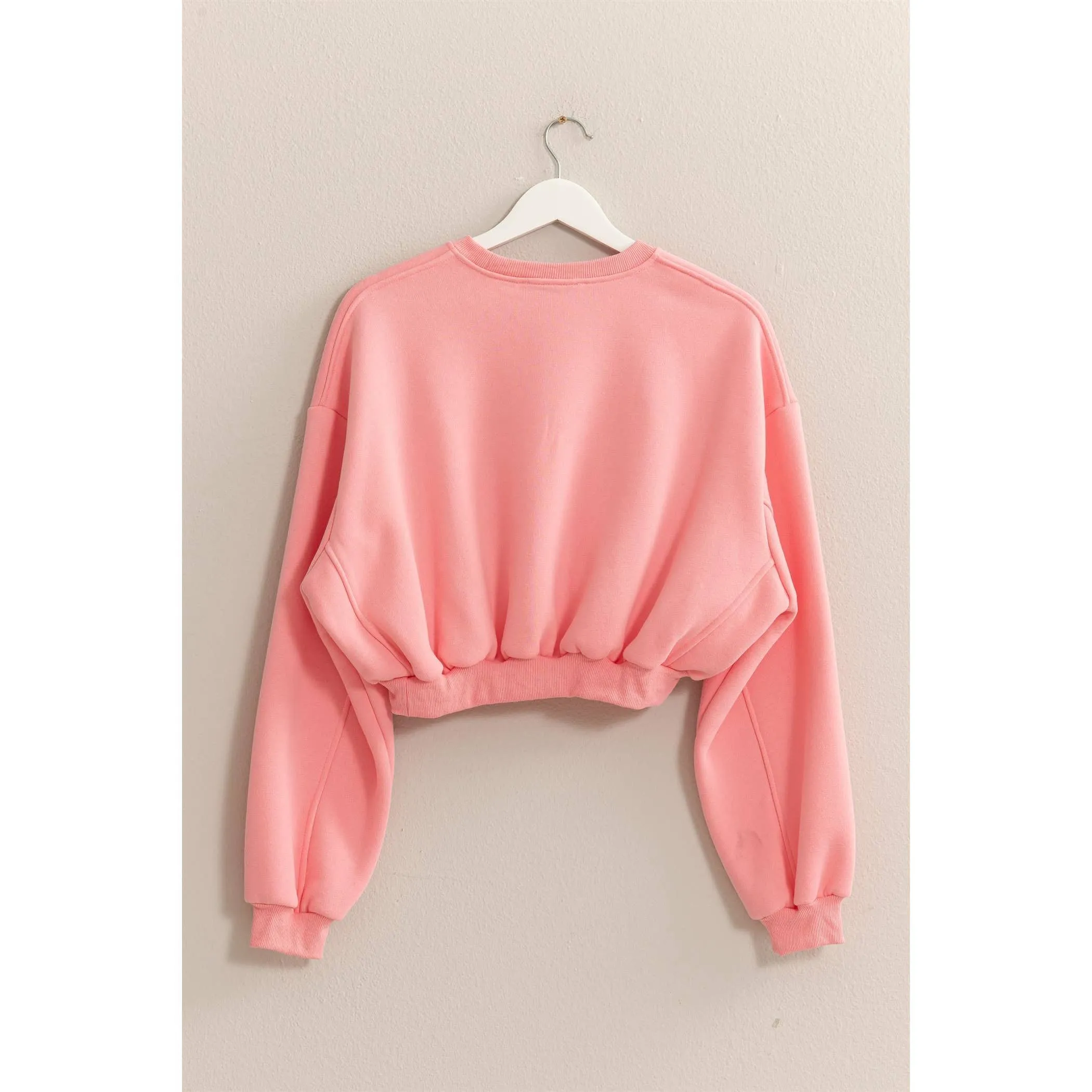 Washed French Terry Cropped HYFVE Sweatshirt: Charcoal