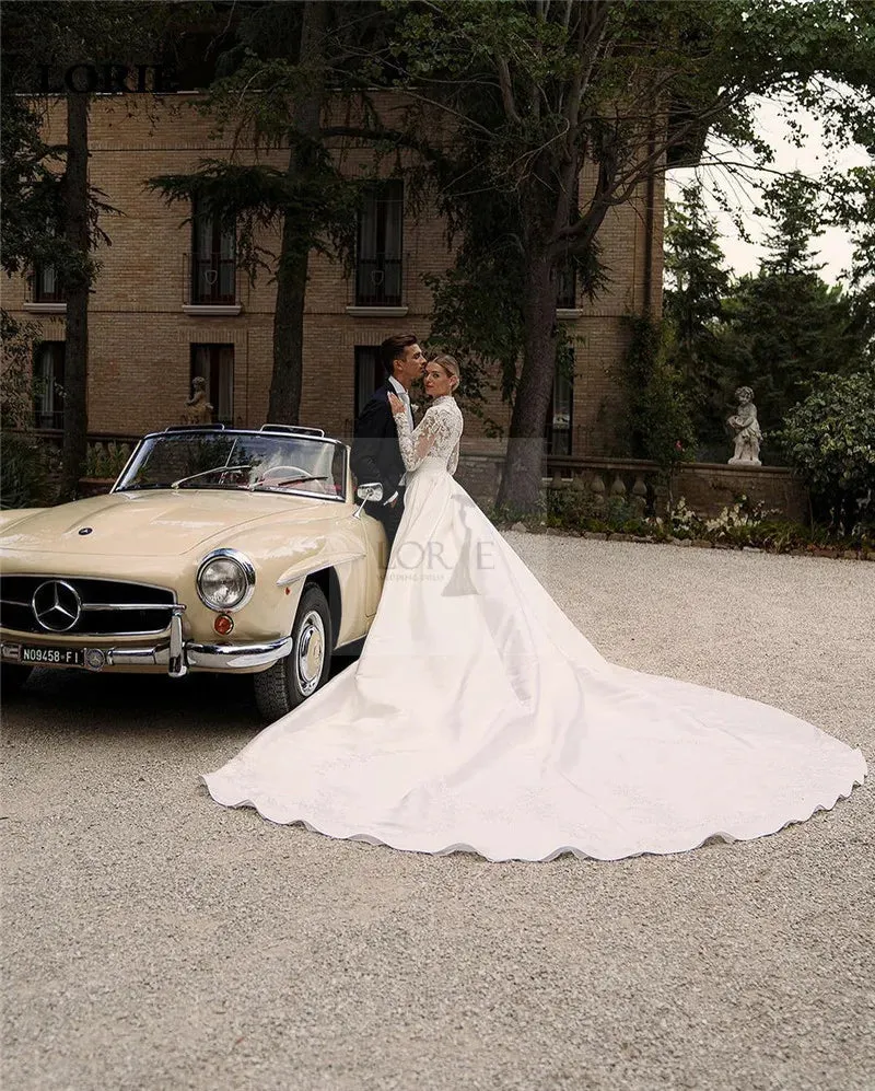 Wedding Dress A Line Princess Bride Dresses Vestidos de novia Satin