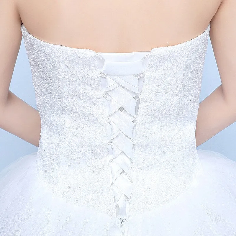 Wedding Dress Bride Dress Lace Strapless Wedding Gowns