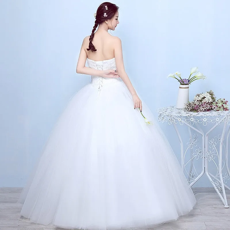 Wedding Dress Bride Dress Lace Strapless Wedding Gowns