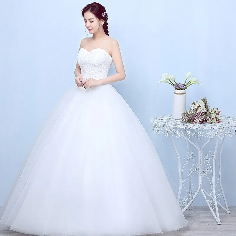 Wedding Dress Bride Dress Lace Strapless Wedding Gowns