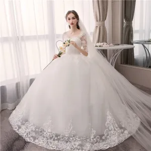 Wedding Dress Fashion Embroidery Lace Up Plus Size