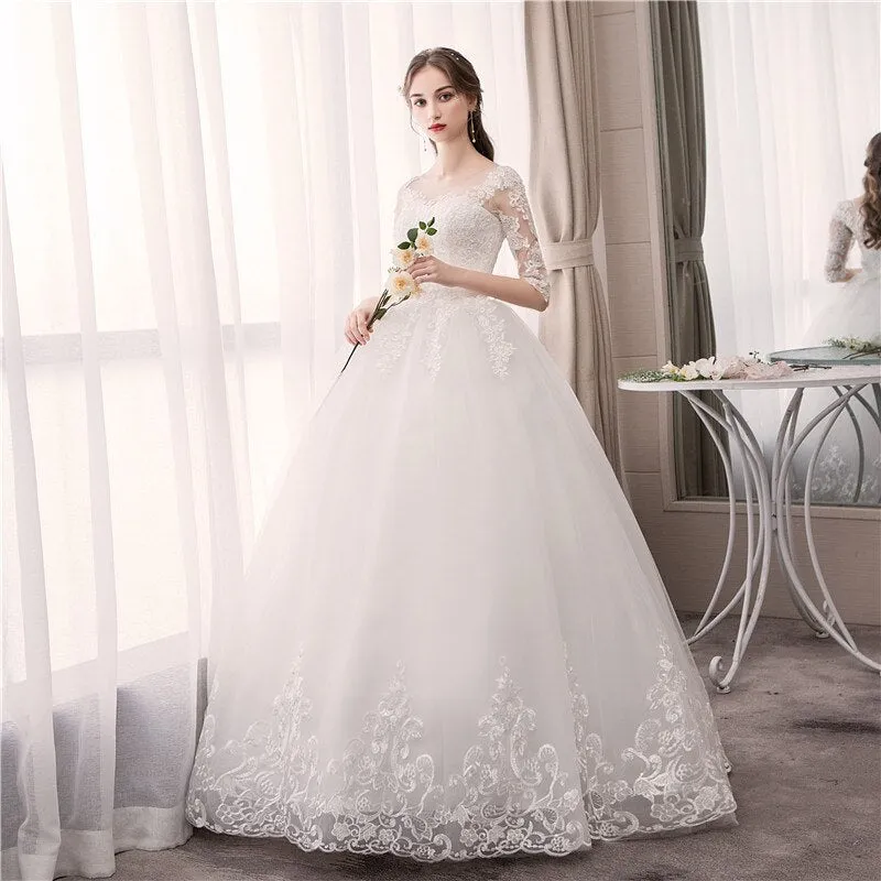 Wedding Dress Fashion Embroidery Lace Up Plus Size