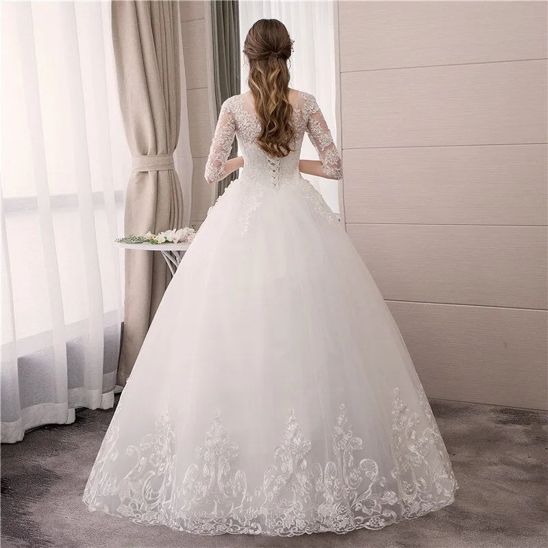 Wedding Dress Fashion Embroidery Lace Up Plus Size