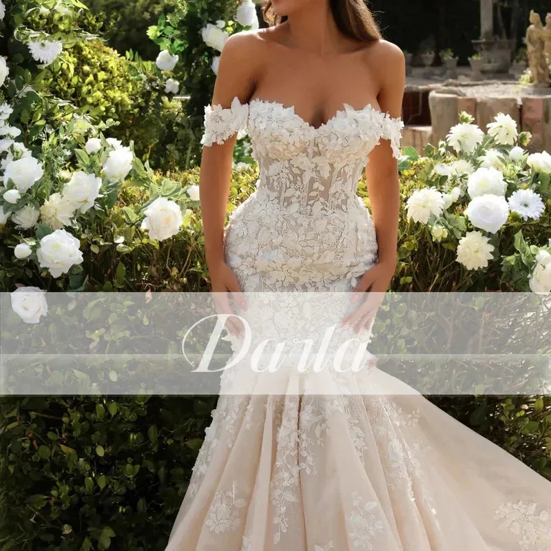 Wedding Dresses For Woman Cap Sleeve Princess Bridal Gown Lace Up Lace-up
