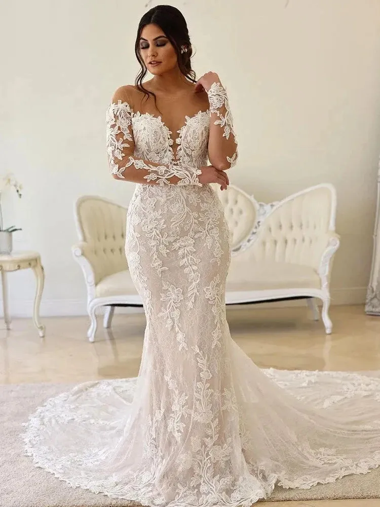 Wedding Dresses For Women Long Sleeves Bridal Gowns