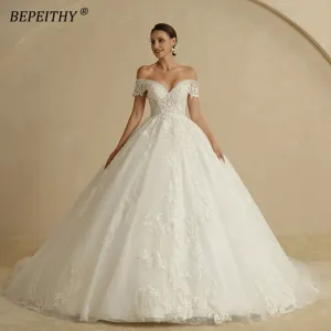 Wedding Dresses For Women Sleeveless Vintage Shinny Glitter Bridal Ball Gown