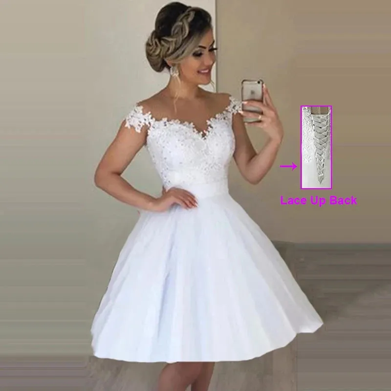 Wedding Dresses Off The Shoulder 2 in 1 Prom Gowns Lace Up Back Bridal