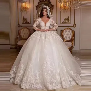 Wedding Dresses Princess Ball Gown Beading Bridal Gowns Shiny