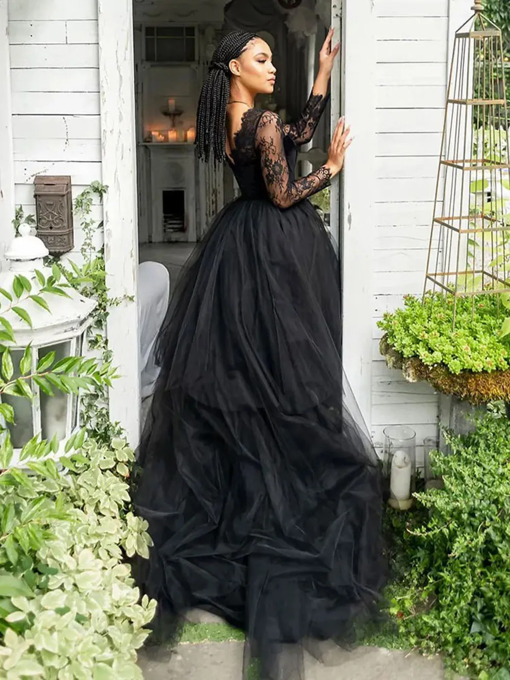 Wedding Dresses Velvet Long Sleeves Lace Vintage Bridal Gowns