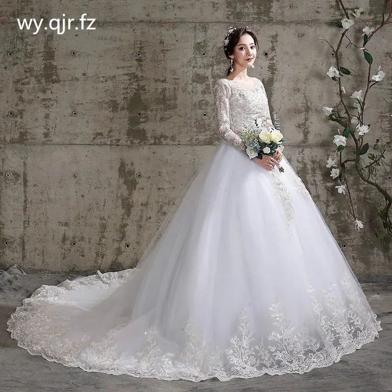 Wedding Guest Dresses: Bridal wedding dress Embroidered Lace on Net Full-sleeve Lace