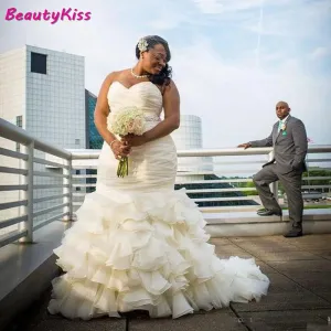 Wedding Guest Dresses: Wedding Dress Ruffle Skirt Organza Bridal Gown For Black