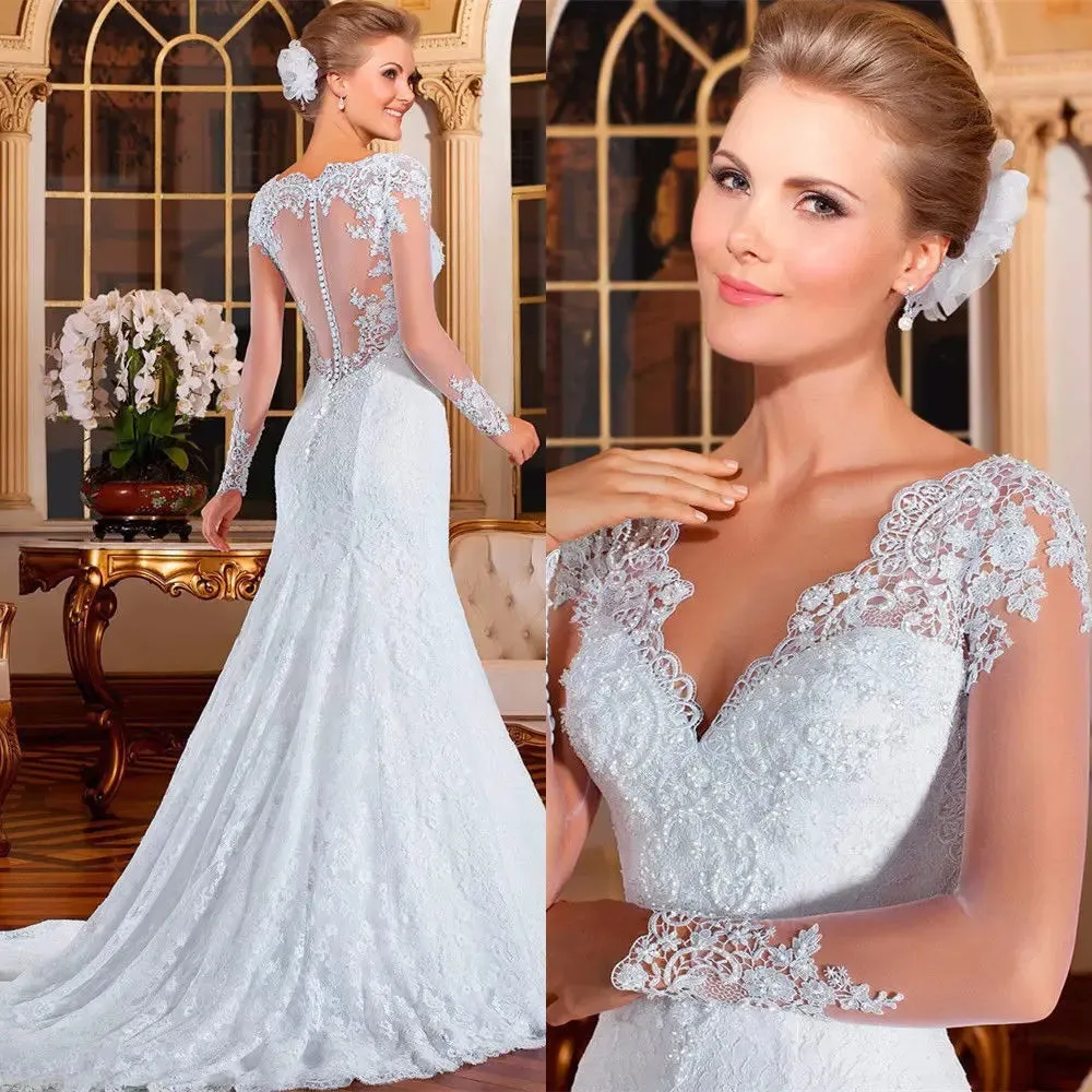 Wedding Guest Dresses: Wedding Dress Small Pearls Beaded Embroidery