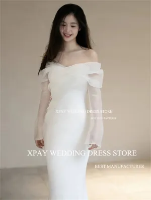 Wedding Guest Dresses: Wedding Dresses Long Flare Sleeve Bridal Gown Corset Backless