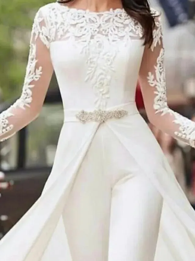 Wedding Jumpsuit Bride Wedding Dresses Vestidos Elegantes Para Mujer