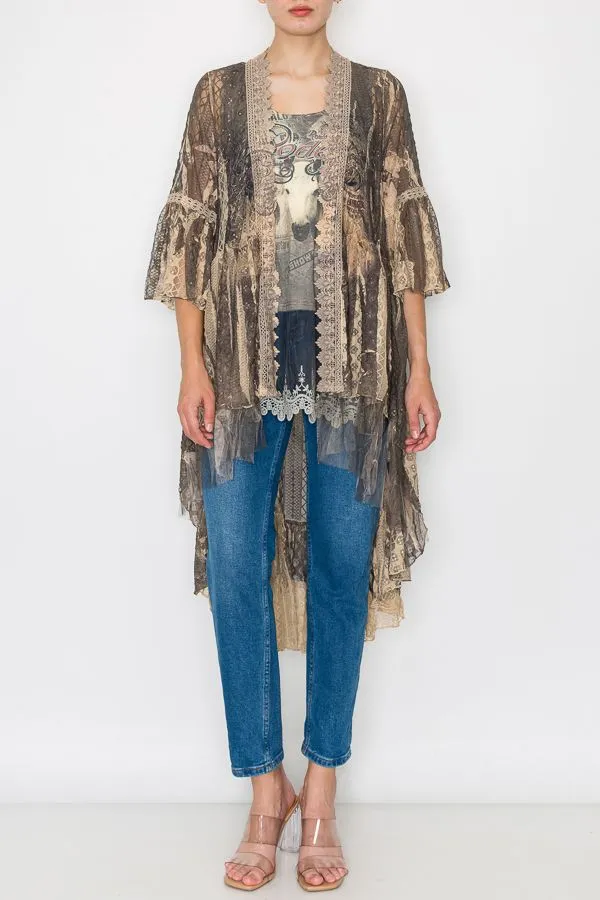 Western Cardigan Rodeo Lace Bohemian Duster Wrap Cowgirl