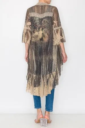 Western Cardigan Rodeo Lace Bohemian Duster Wrap Cowgirl