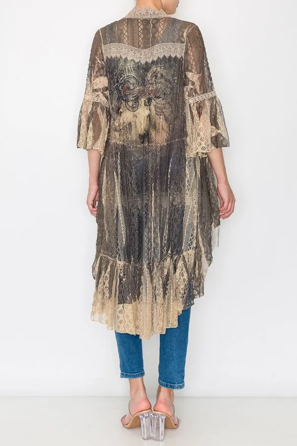 Western Cardigan Rodeo Lace Bohemian Duster Wrap Cowgirl