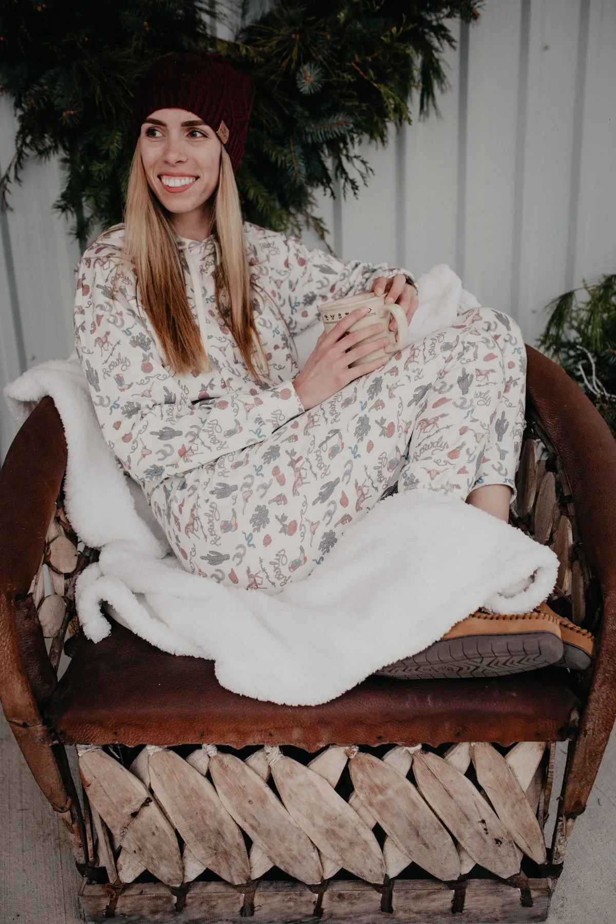 Western Howdy Print Lounge Set (L & XL ONLY)