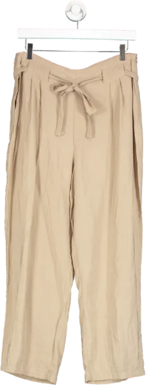 Whistles Beige Belted Casual Trousers UK 12